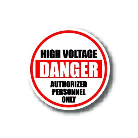Ergomat 16in CIRCLE SIGNS - High Voltage Danger Authorized Personnel Only DSV-SIGN 256 #1947 -UEN